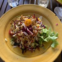 salad fattoush   at Cafe Babouche in Marrakech