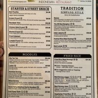 Menu  at Simpang Asia in Venice