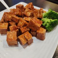 Orange tofu, crispy and a strong orange flavor, almost tasted like tempura.  at China One in Wildomar