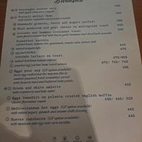 Breakfast options at Perch Wine & Coffee Bar in New Delhi