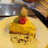 Dessert / mango cheese cake at Los Andenes Vegan - Puerta de Toledo in Madrid