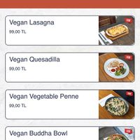 Vegan menu  at Midpoint - Palladium in Istanbul