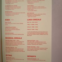 The menu, vegan options are marked at Knees to Chin in Louvain-la-neuve