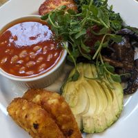 Vegan breakfast at Kitchen at the Wharf in Langport