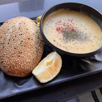 Lentil Soup w/ warm, seeded roll  at Mr. Tantuni - Chef Istanbul in Montreal