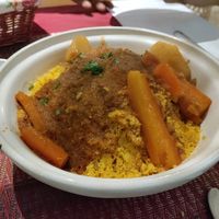 Vegetable tajine. Lots of couscous! at Les Arcades in Tozeur
