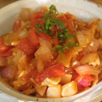 Saffa (couscous with tomatoes and onions) at Les Arcades in Tozeur