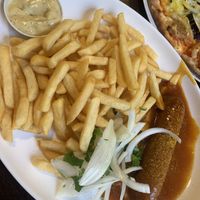 Currywurst mit Pommes  at Il Vegano in Aachen