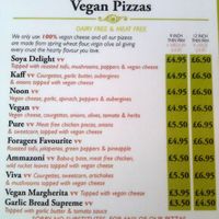 The glorious pizza menu! at Grove Cafe in Leeds