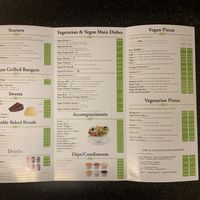 Veggie/vegan menu at Grove Cafe in Leeds