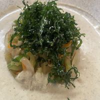 Ki K’uum  — sautéed vegetables with pumpkin seeds and pumpkin sauce.  at Kinich in Izamal