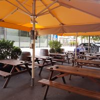 Outdoor seating at McArthurs Pub in Lenzburg