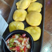 Sopapillas at Fuente Rica Rica - Plaza Ñunoa in Santiago