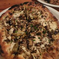 Fried artichoke, mushroom, and vegan ricotta at Pizzeria Toro in Durham