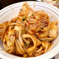 N8 spicy hot oil hand ripped noodle - not marked as vegan on menu due to being cooked in same equipment as meat products   at Xi'an Famous Foods - Chinatown in New York City