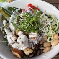 Big salad bowl with roasted veggies   at Velo Heilbronn in Heilbronn