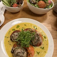 gegrillter Kürbis mit Wildreisbällchen auf Curry  at Velo Heilbronn in Heilbronn
