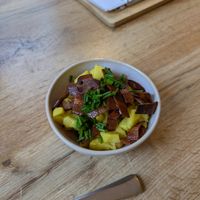 Veganes Rührei+ Speck, 5/5. Tasty "egg" and "speck" at Pure Food in Nuremberg