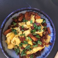 Veganes Rührei mit Speck at Pure Food in Nuremberg