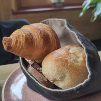 Bread and croissant at Pure Food in Nuremberg