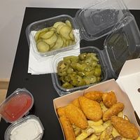 Chips with vegan nuggets and sides from Cartofisserie, Brașov  at Cartofisserie in Brasov