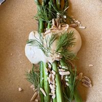 Asparagus with miso hollandaise   at Beyla in Copenhagen