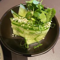 Cucumbers that accompany mushroom dish   at Beyla in Copenhagen