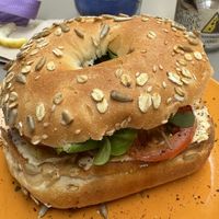 Vegan bagel  at Mestizo Cafe in Valencia