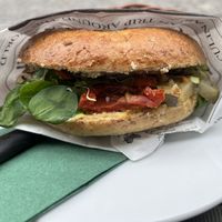 Vegan bagel  at FLOS coffee&bagels in Hall In Tirol