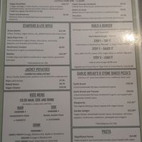 Menu current August 2025 at Taylor's Bar and Kitchen in Scarborough