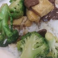 Tofu and broccoli at Quan Yin in Houston