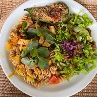 My delicious lunch today!! Pasta with tempeh.. so so yummy 😋  at Vegano Carioca in Armacao Dos Buzios