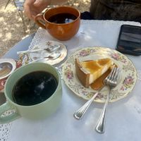 New York cheesecake al caramello salato + american coffee   at Snug - The Comfort Cafe in Rome
