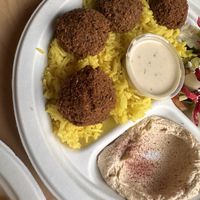 Small falafel platter; comes with pita (didn’t include salad/veggies bc they put feta)   at Mim's Cafe in St Paul