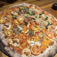 Half half of the only two vegan offers   at Gorgonzola Pizza & Pasta - El Nido in El Nido