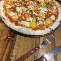 Giant pizzas!  at Gorgonzola Pizza & Pasta - El Nido in El Nido