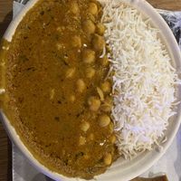 Chickpea Indian dish with rice  at Saffron The Indian Kitchen in Nashville