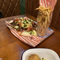 Kebab and chilli cheese balls  at Vegan Filth in Cardiff