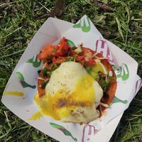 Beef and egg taco at Vegan Filth in Cardiff