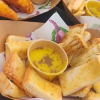 Dippy eggs and toast  at Vegan Filth in Cardiff