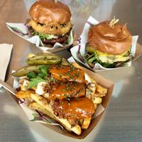 Buffalo Chicken Loaded Fries and burgers   at Vegan Filth in Cardiff