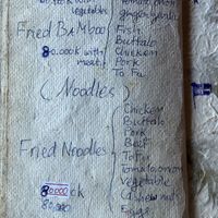 Menu  at Sabaidee Sivilay Restaurant in Pakbeng