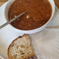 Soup of the day. Tomato and lentil. at Blend Organics Ware in Hertford
