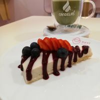 Macha latte and cocunat & yogurt cake at NUVI in Valladolid