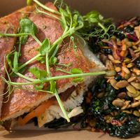 Smoked aubergine BLT with kale salad at Culture - Cafe & Deli in Inverness