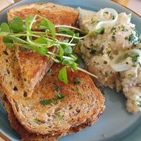 Toastie with potato and dill salad at Culture - Cafe & Deli in Inverness