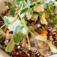 Harvest bowl with the dressing   at Culture - Cafe & Deli in Inverness