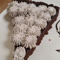 Vegan oreo chocolate tart at Emporio Andino in San Pedro De Atacama