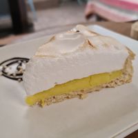 Vegan lemon meringue pie at Emporio Andino in San Pedro De Atacama