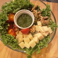 Salad with vegan cheesee  at Emporio Andino in San Pedro De Atacama